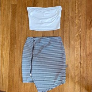 Tube top and striped skirt set!